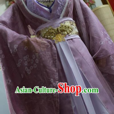 Traditional Chinese Cosplay Female Swordsman Purple Dress Ancient Princess Costume for Women