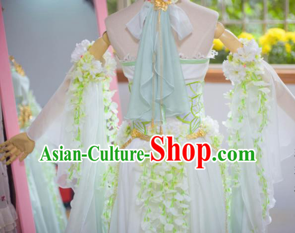 Chinese Flying Apsaras Dance White Dress Ancient Princess Peri Costume for Women Chinese Flying Apsaras Dance White Dress Ancient Princess Peri Costume for Women