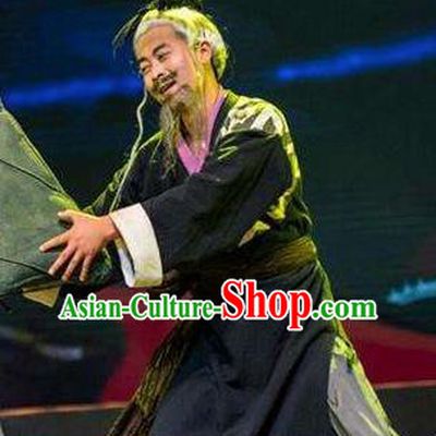 Chinese Drama Dragon Boat Festival Old Male Clothing Stage Performance Dance Costume for Men