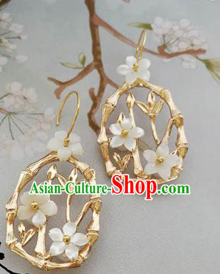 Traditional Chinese Hanfu Golden Bamboo Earrings Classical Ear Accessories for Women Traditional Chinese Hanfu Golden Bamboo Earrings Classical Ear Accessories for Women