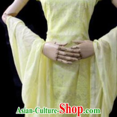 Chinese Cosplay Imperial Consort Yellow Dress Ancient Female Swordsman Knight Costume for Women
