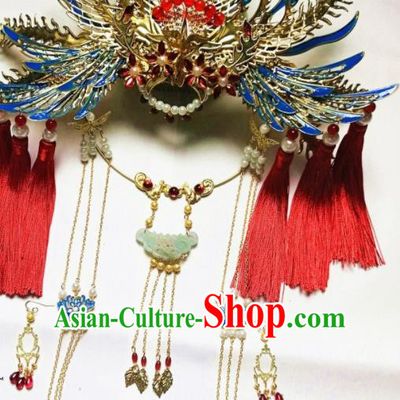 Traditional Chinese Classical Phoenix Coronet Hairpins Ancient Princess Hanfu Hair Accessories for Women