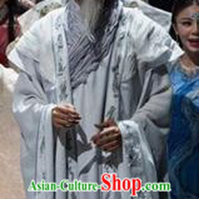 Chinese Drama Yuan Qu Ancient Poet White Clothing Stage Performance Dance Costume for Men