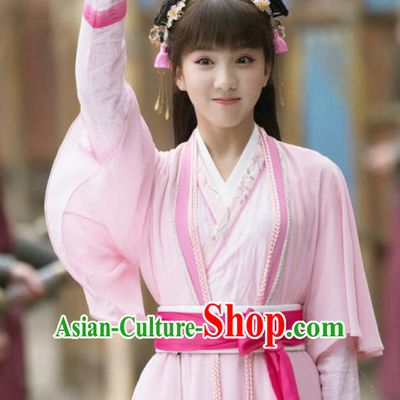 Ancient Chinese Song Dynasty Rich Lady Pei Jing Pink Hanfu Dress Drama Young Blood Infanta Costumes for Women