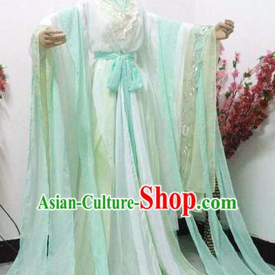 Chinese Cosplay Princess Light Green Dress Ancient Female Swordsman Knight Costume for Women