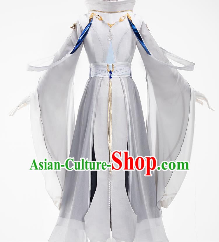 Traditional Chinese Cosplay Taoist Priest Grey Clothing Ancient Swordsman Costume for Men Traditional Chinese Cosplay Taoist Priest Grey Clothing Ancient Swordsman Costume for Men