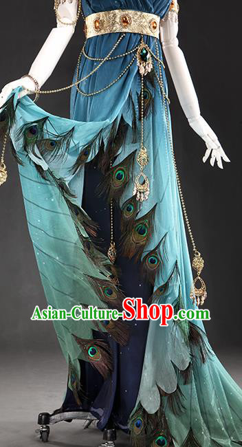 Top Grade Cosplay Queen Blue Dress Halloween Fancy Ball Costumes for Women Top Grade Cosplay Queen Blue Dress Halloween Fancy Ball Costumes for Women