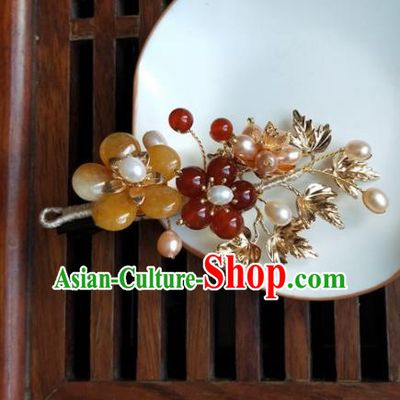 Traditional Chinese Hanfu Palace Pearls Plum Hair Claw Hairpins Ancient Princess Hair Accessories for Women
