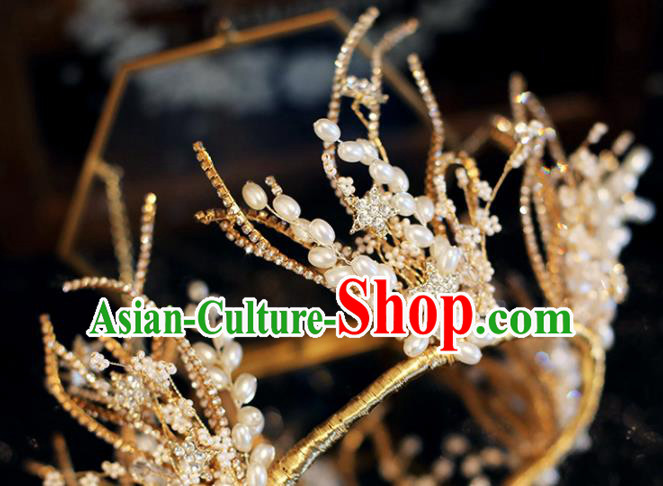 Top Grade Bride Royal Crown Handmade Wedding Hair Accessories for Women Top Grade Bride Royal Crown Handmade Wedding Hair Accessories for Women