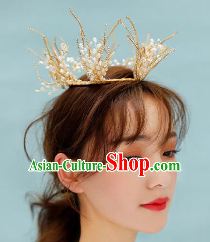 Top Grade Bride Royal Crown Handmade Wedding Hair Accessories for Women Top Grade Bride Royal Crown Handmade Wedding Hair Accessories for Women