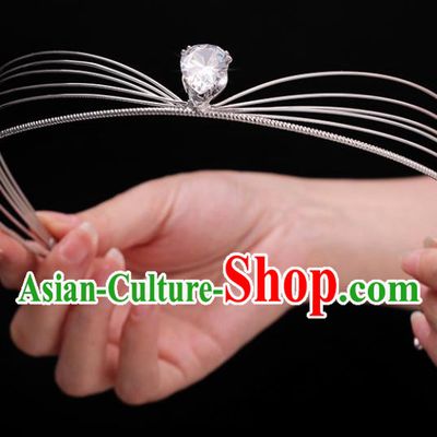 Top Grade Bride Hair Clasp Royal Crown Handmade Wedding Hair Accessories for Women