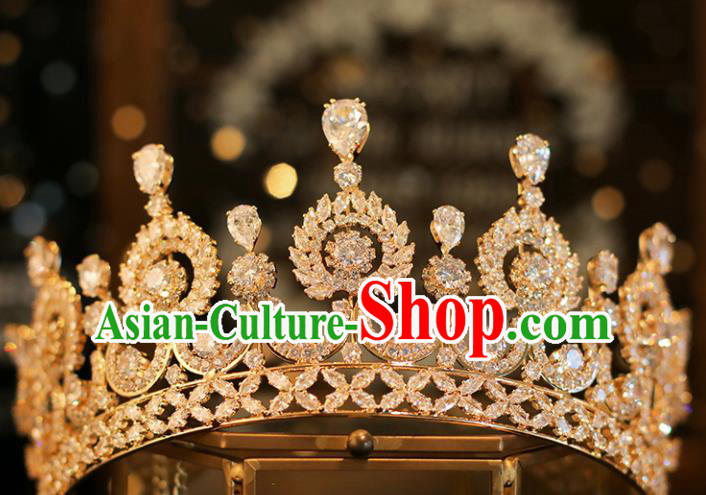 Top Grade Bride Zircon Royal Crown Handmade Wedding Hair Accessories for Women Top Grade Bride Zircon Royal Crown Handmade Wedding Hair Accessories for Women
