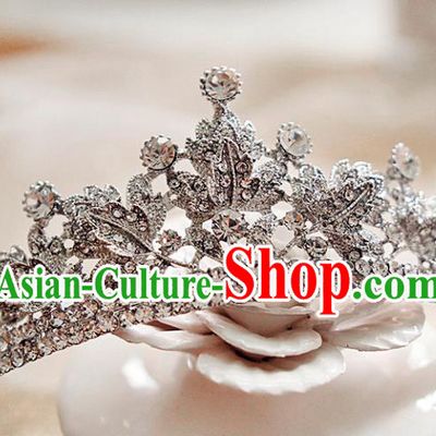 Top Grade Bride Royal Crown Handmade Wedding Hair Accessories for Women