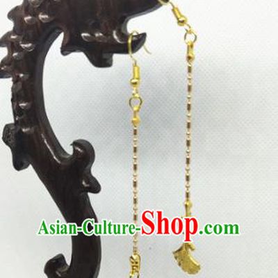 Top Grade Bride Golden Earrings Handmade Wedding Ear Accessories for Women
