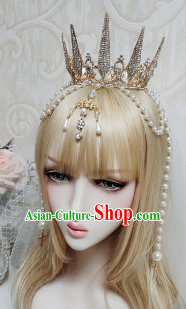Top Grade Baroque Princess Royal Crown Handmade Crystal Hair Accessories for Women Top Grade Baroque Princess Royal Crown Handmade Crystal Hair Accessories for Women