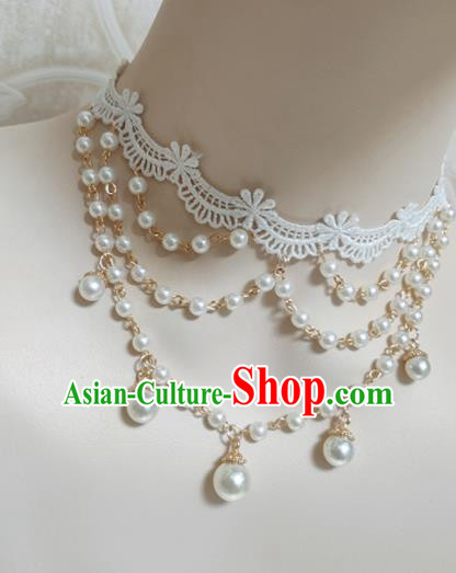 Top Grade Gothic White Lace Necklace Handmade Necklet Accessories for Women Top Grade Gothic White Lace Necklace Handmade Necklet Accessories for Women