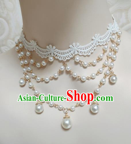 Top Grade Gothic White Lace Necklace Handmade Necklet Accessories for Women Top Grade Gothic White Lace Necklace Handmade Necklet Accessories for Women