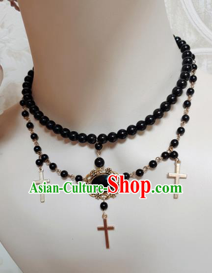 Top Grade Gothic Black Beads Necklace Handmade Necklet Accessories for Women Top Grade Gothic Black Beads Necklace Handmade Necklet Accessories for Women