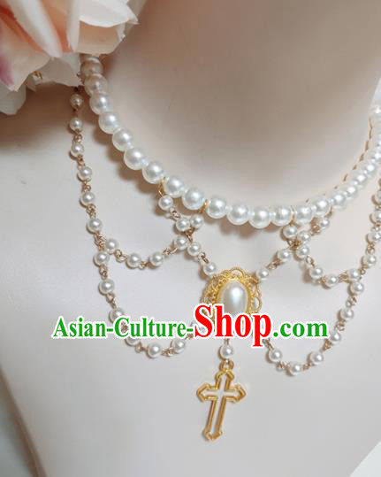 Top Grade Gothic Princess Pearls Necklace Handmade Necklet Accessories for Women Top Grade Gothic Princess Pearls Necklace Handmade Necklet Accessories for Women