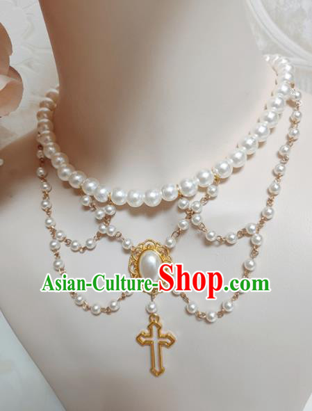 Top Grade Gothic Princess Pearls Necklace Handmade Necklet Accessories for Women Top Grade Gothic Princess Pearls Necklace Handmade Necklet Accessories for Women