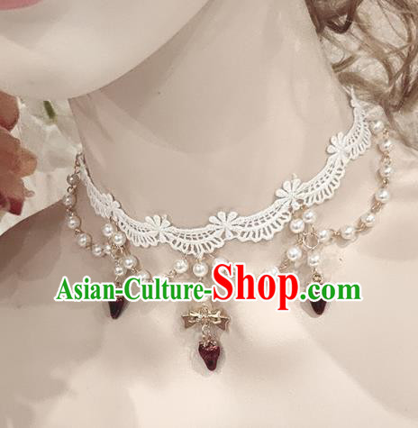 Top Grade Gothic Princess Garnet Necklace Handmade Necklet Accessories for Women Top Grade Gothic Princess Garnet Necklace Handmade Necklet Accessories for Women