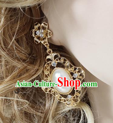 Top Grade Bride Golden Earrings Handmade Wedding Ear Accessories for Women Top Grade Bride Golden Earrings Handmade Wedding Ear Accessories for Women