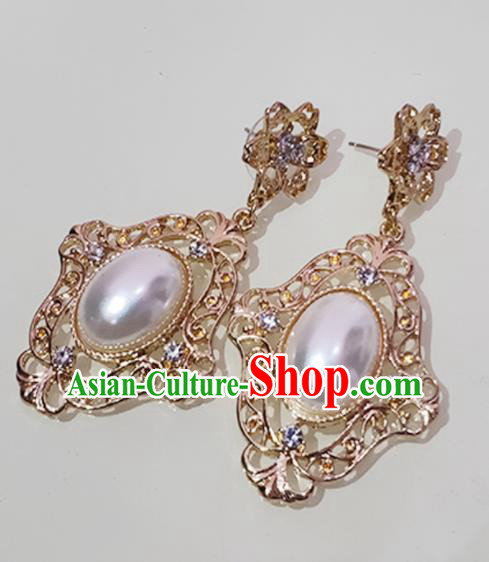 Top Grade Bride Golden Earrings Handmade Wedding Ear Accessories for Women Top Grade Bride Golden Earrings Handmade Wedding Ear Accessories for Women