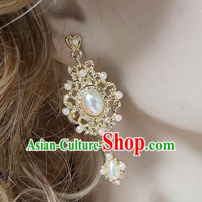 Top Grade Baroque Bride Pearl Earrings Handmade Wedding Ear Accessories for Women