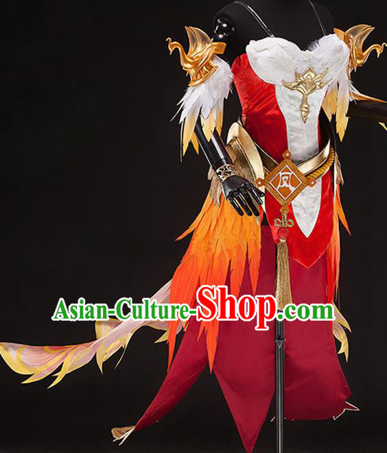 Traditional Chinese Cosplay Swordswoman Red Dress Ancient Heroine Costume for Women Traditional Chinese Cosplay Swordswoman Red Dress Ancient Heroine Costume for Women