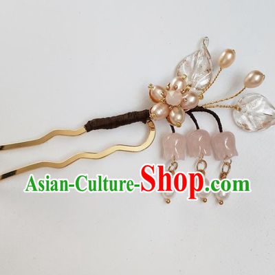 Traditional Chinese Hanfu Convallaria Majalis Tassel Hairpins Ancient Princess Hair Accessories for Women