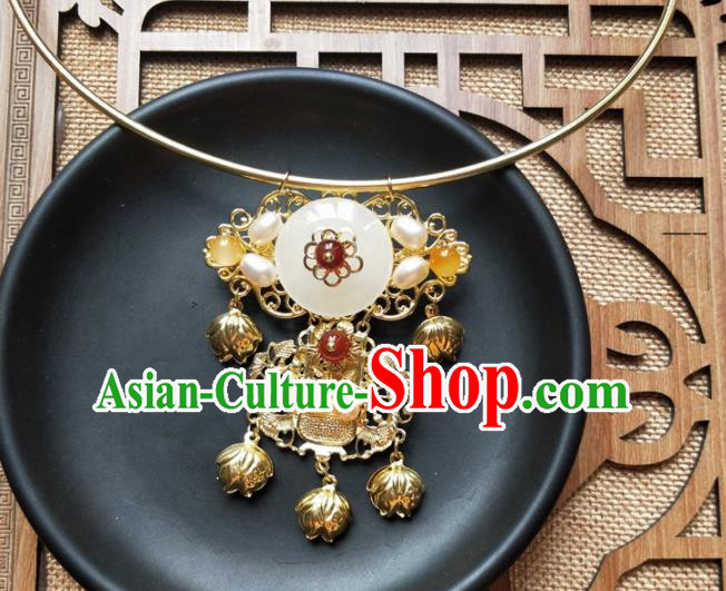 Traditional Chinese Ancient Princess Necklace Ming Dynasty Court Necklet Accessories for Women