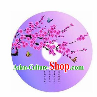 Chinese Handmade Printing Plum Purple Oil Paper Umbrella Traditional Umbrellas