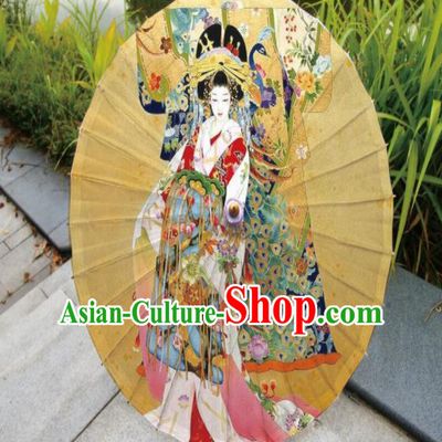Japanese Handmade Printing Beauty Ginger Oil Paper Umbrella Traditional Umbrellas