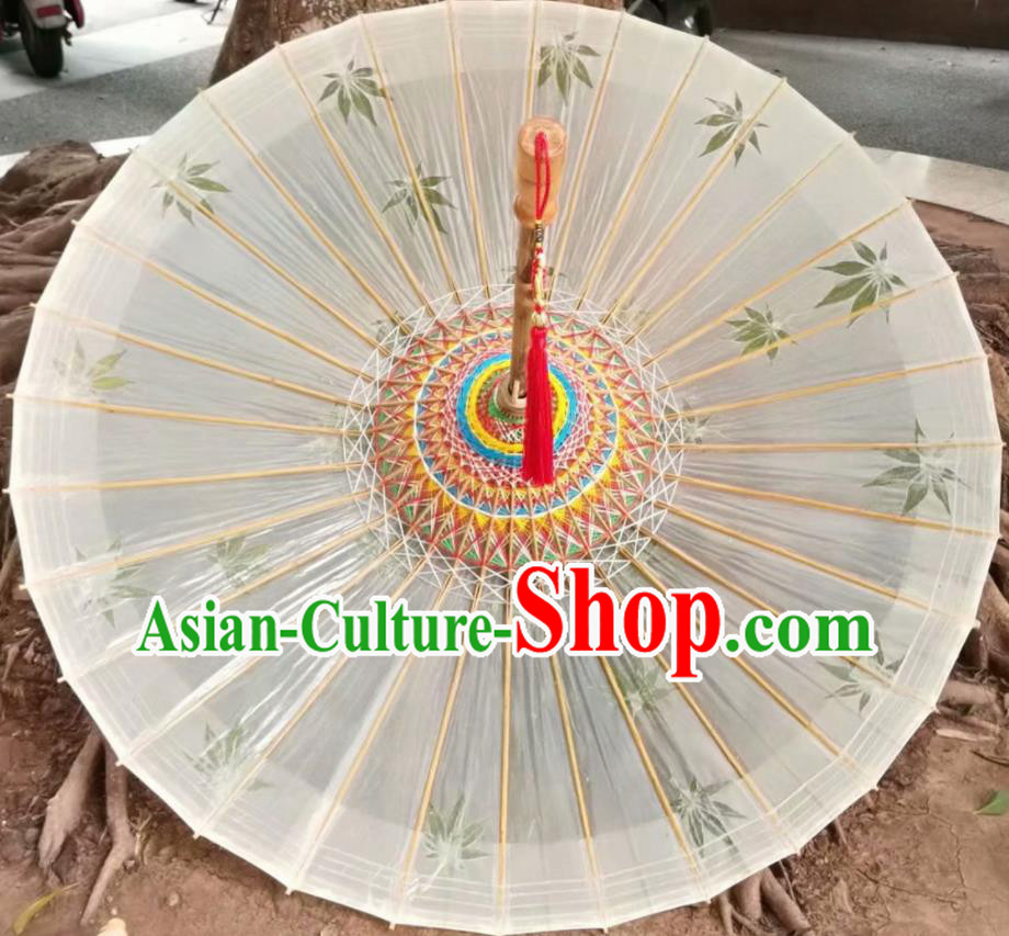 Chinese Handmade Bamboo Leaf Oil Paper Umbrella Traditional Umbrellas Chinese Handmade Bamboo Leaf Oil Paper Umbrella Traditional Umbrellas