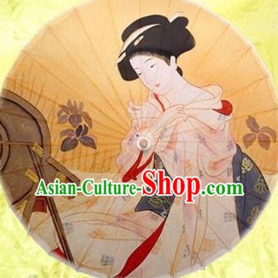 Japanese Handmade Printing Spinning Oil Paper Umbrella Traditional Dance Umbrellas
