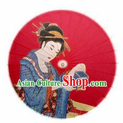 Japanese Handmade Printing Beauty Red Oil Paper Umbrella Traditional Dance Umbrellas