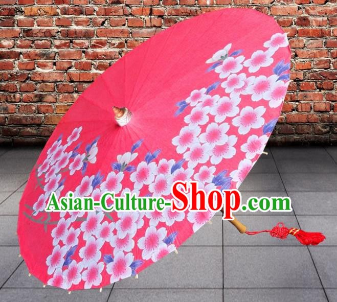 Japanese Handmade Printing Cherry Blossom Red Oil Paper Umbrella Traditional Dance Umbrellas Japanese Handmade Printing Cherry Blossom Red Oil Paper Umbrella Traditional Dance Umbrellas