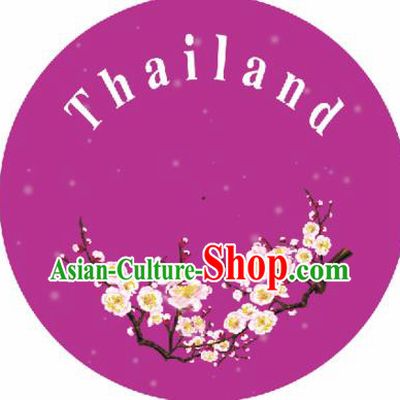 Thailand Handmade Printing Plum Purple Oil Paper Umbrella Traditional Umbrellas