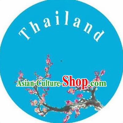 Thailand Handmade Printing Plum Blue Oil Paper Umbrella Traditional Umbrellas