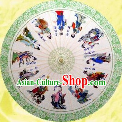 Chinese Handmade Printing A Dream in Red Mansions Beauty Oil Paper Umbrella Traditional Decoration Umbrellas