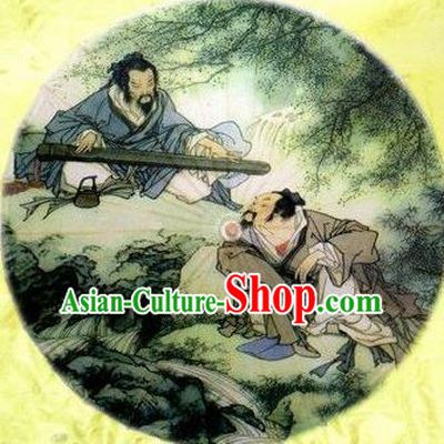 Chinese Handmade Printing Yu Boya and Zhong Ziqi Oil Paper Umbrella Traditional Decoration Umbrellas