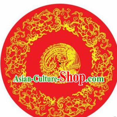 Chinese Classical Dance Printing Phoenix Handmade Red Paper Umbrella Traditional Decoration Umbrellas