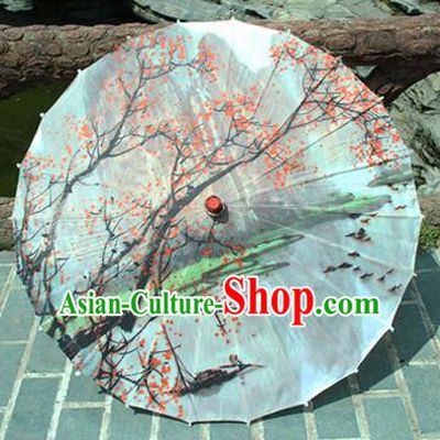 Handmade Chinese Classical Dance Printing Red Leaf Paper Umbrella Traditional Cosplay Decoration Umbrellas