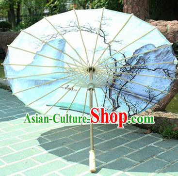 Handmade Chinese Classical Dance Printing Landscape Blue Paper Umbrella Traditional Cosplay Decoration Umbrellas Handmade Chinese Classical Dance Printing Landscape Blue Paper Umbrella Traditional Cosplay Decoration Umbrellas