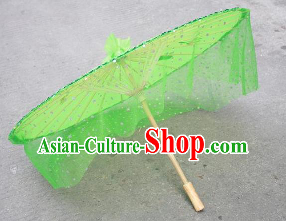 Handmade Chinese Green Veil Silk Umbrella Traditional Classical Dance Decoration Umbrellas Handmade Chinese Green Veil Silk Umbrella Traditional Classical Dance Decoration Umbrellas