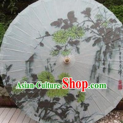 Chinese Classical Dance Handmade Ink Painting Chrysanthemum Paper Umbrella Traditional Decoration Umbrellas