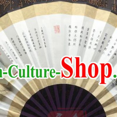 Chinese Handmade Painting Lotus Silk Fans Traditional Decoration Folding Fan