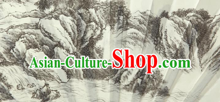 Japanese Handmade Painting Red Cliff Fans Accordion Fan Traditional Decoration Folding Fan