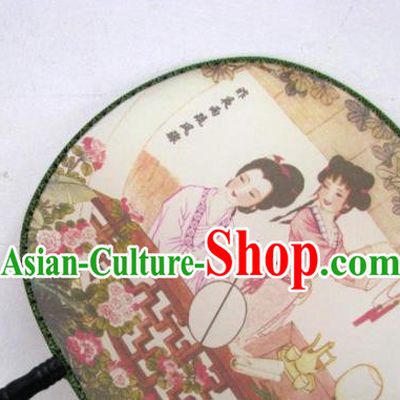 Handmade Chinese Classical Painting Li Qingzhao Silk Round Fan Traditional Hanfu Palace Fans
