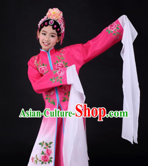 Traditional Chinese Classical Dance Pink Dress Stage Show Water Sleeve Costume for Kids Traditional Chinese Classical Dance Pink Dress Stage Show Water Sleeve Costume for Kids